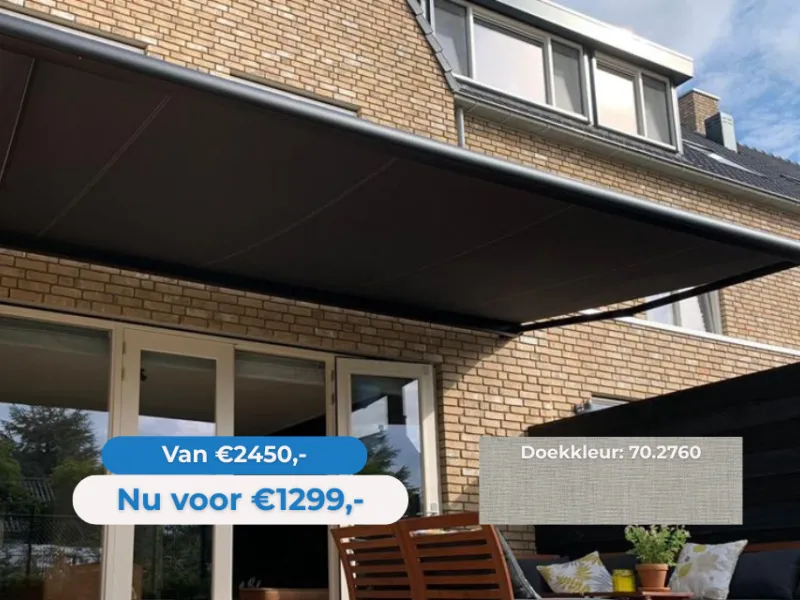 Zon en Scherm Mireve 3,95 x 2,56 meter + Somfy Sunea IO motor outlet