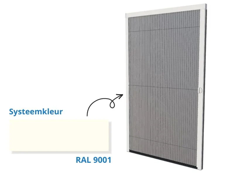 Unilux plissé hordeur 1000 mm x 2321/2340 mm in RAL 9001 OUTLET